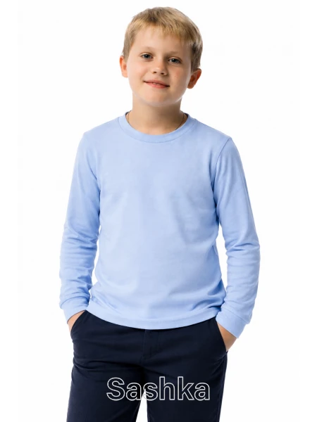 Лонгслів  для хлопчика Sashka трикотажний блакитний, размер 104-176